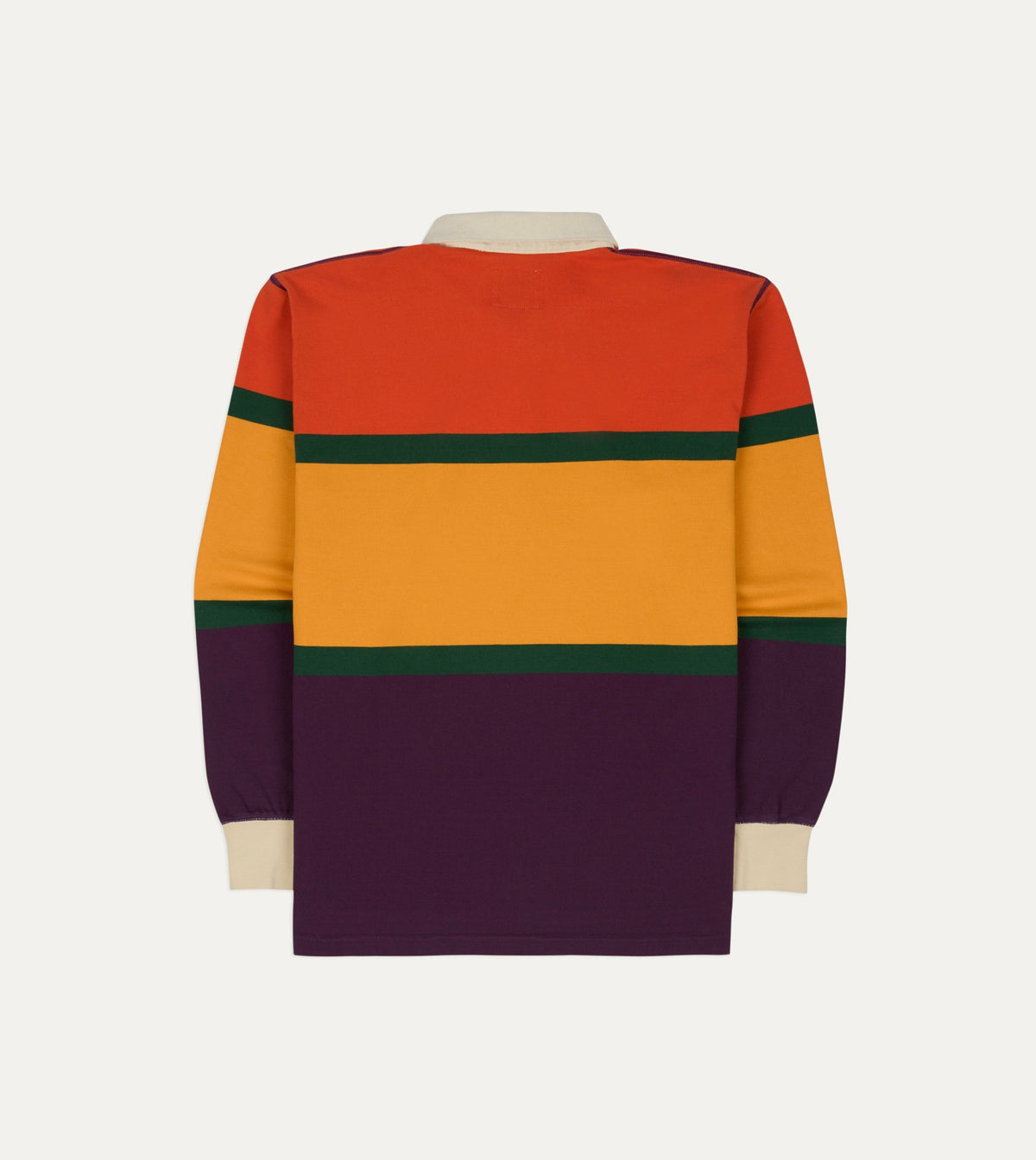 Drake's Red, Yellow and Purple Multi Stripe Cotton Rugby Shirt
