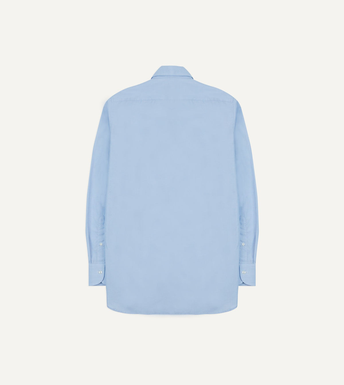 Drake's Sky Blue Cotton Spread Collar End-on-End Poplin Shirt