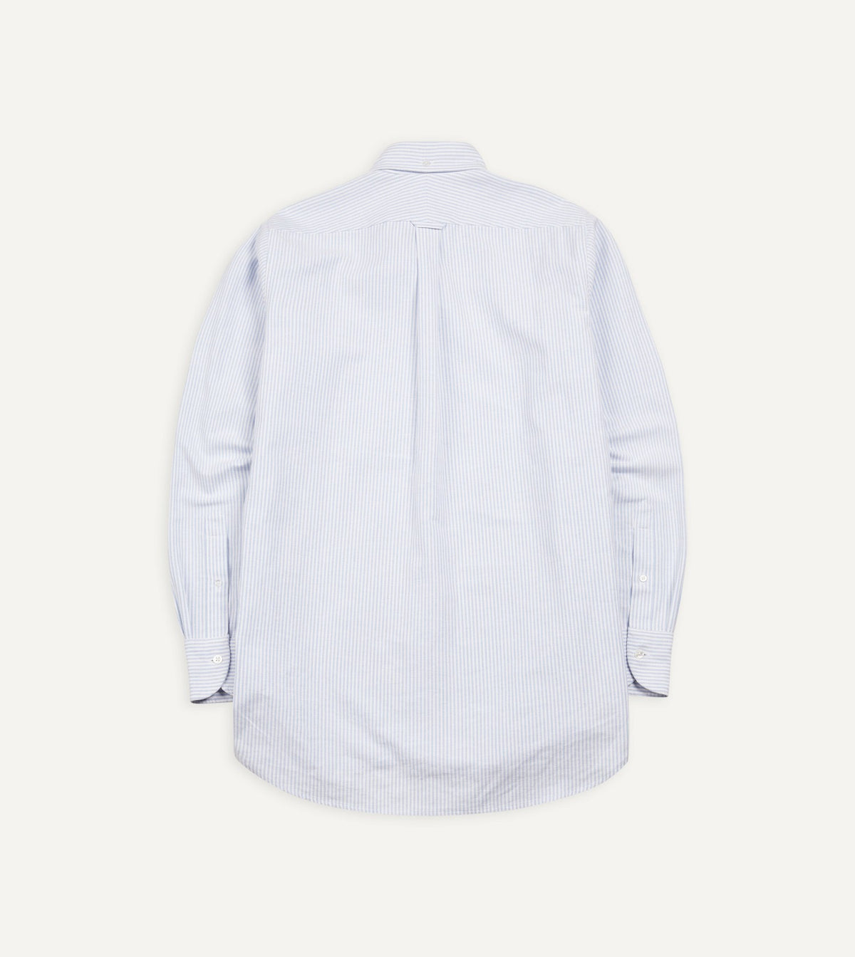 Drake's Light Blue Ticking Stripe Cotton Oxford Cloth Button-Down Shirt