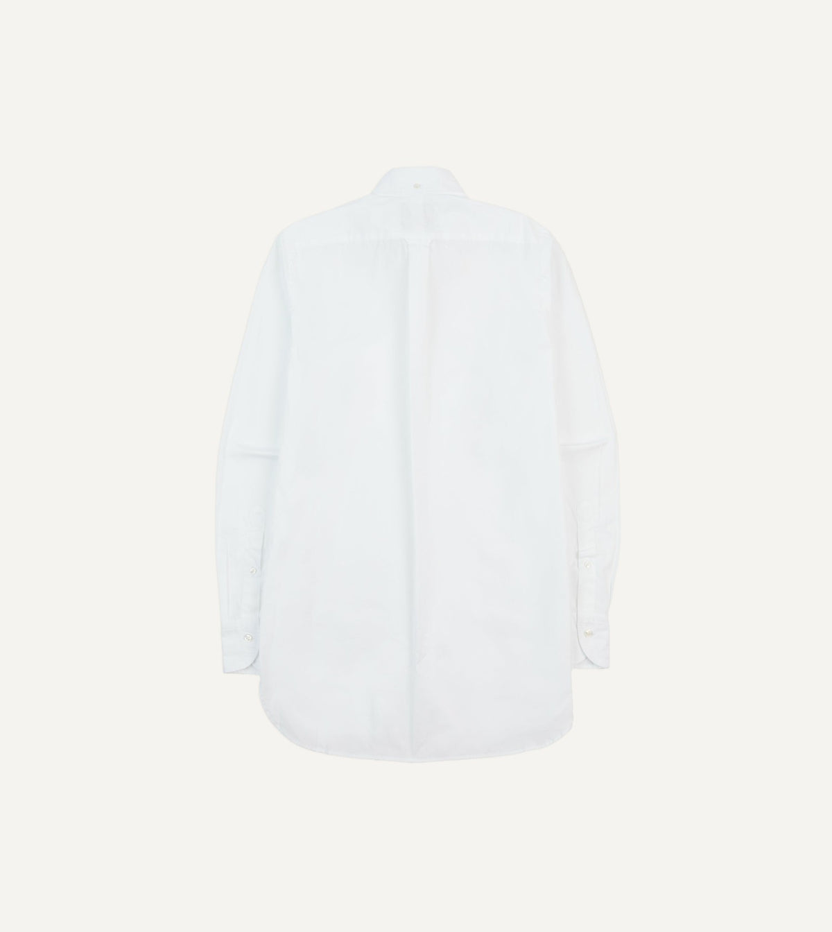 Drake's White Cotton Pocket Poplin Button-Down Shirt