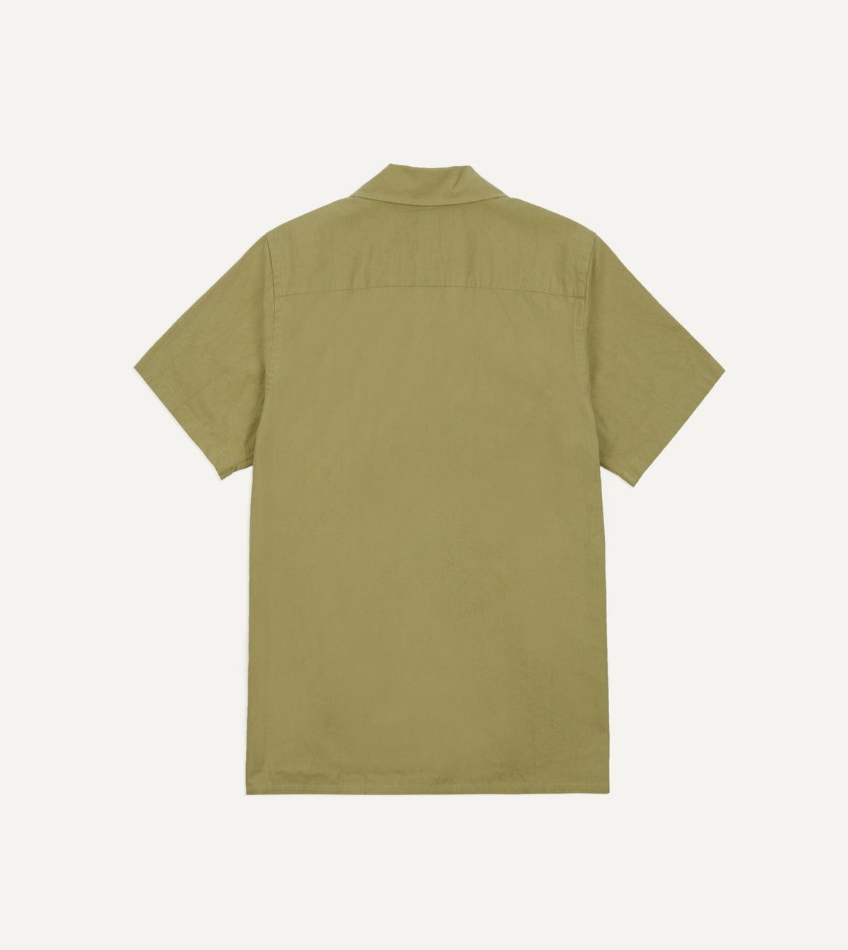 Drake's Khaki Cotton-Linen Crepe Cuban Shirt