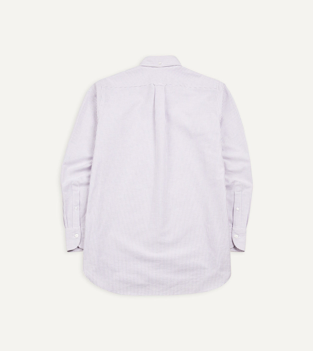 Drake's Lilac Ticking Stripe Cotton Oxford Cloth Button-Down Shirt
