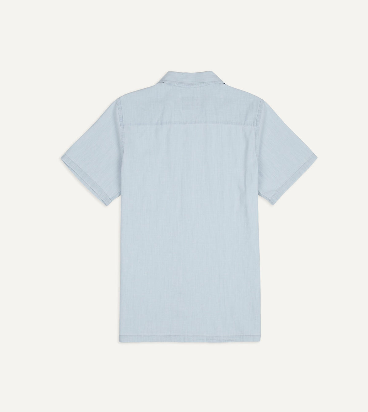 Drake's Blue Chambay Short Sleeve Camp Collar Shirt