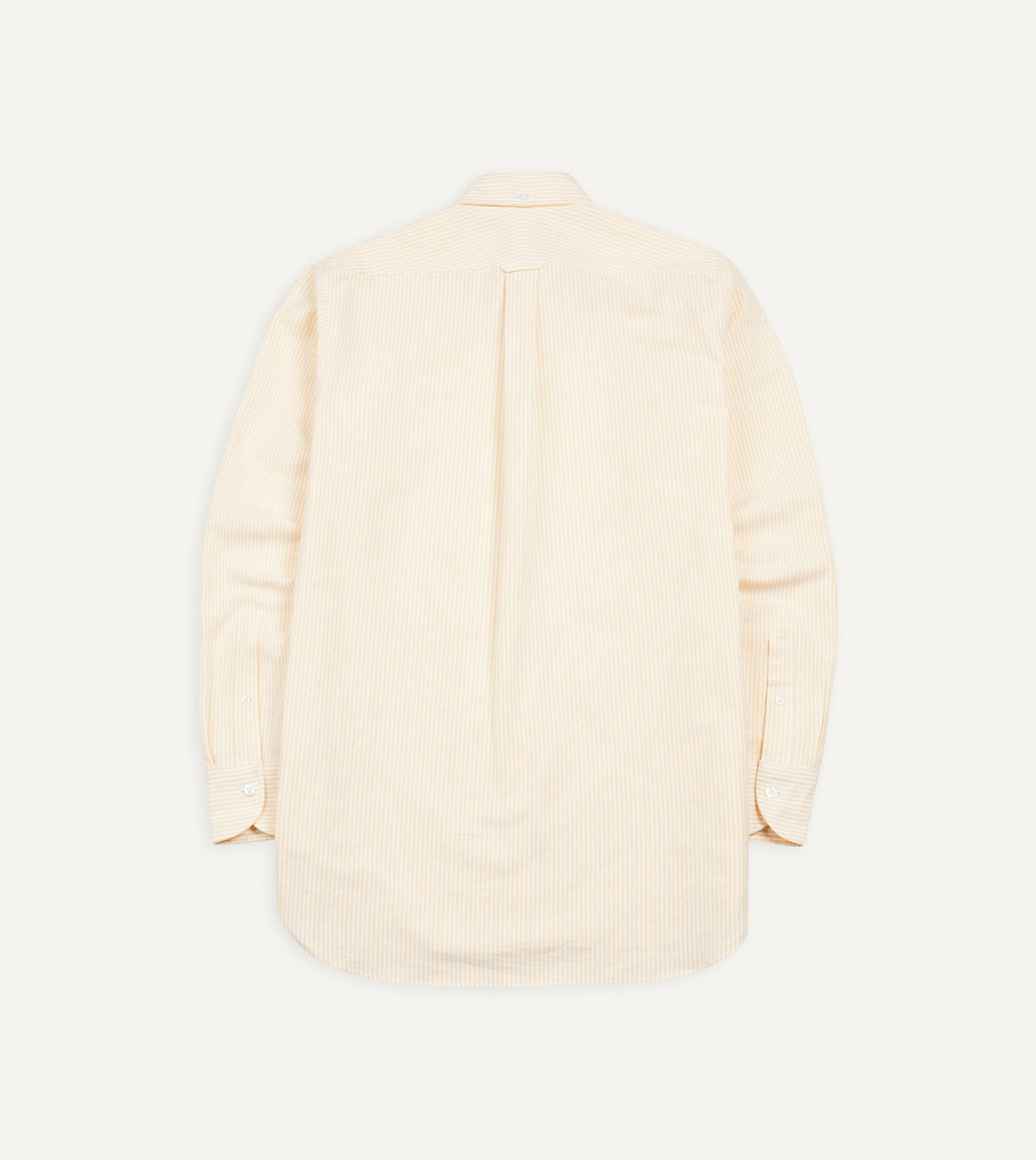 Drake's Yellow Ticking Stripe Cotton Oxford Cloth Button-Down Shirt