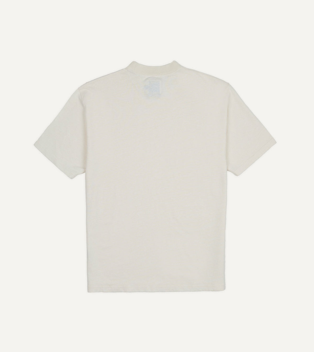 Drake's Ecru Cotton-Linen Crew Neck Hiking T-Shirt