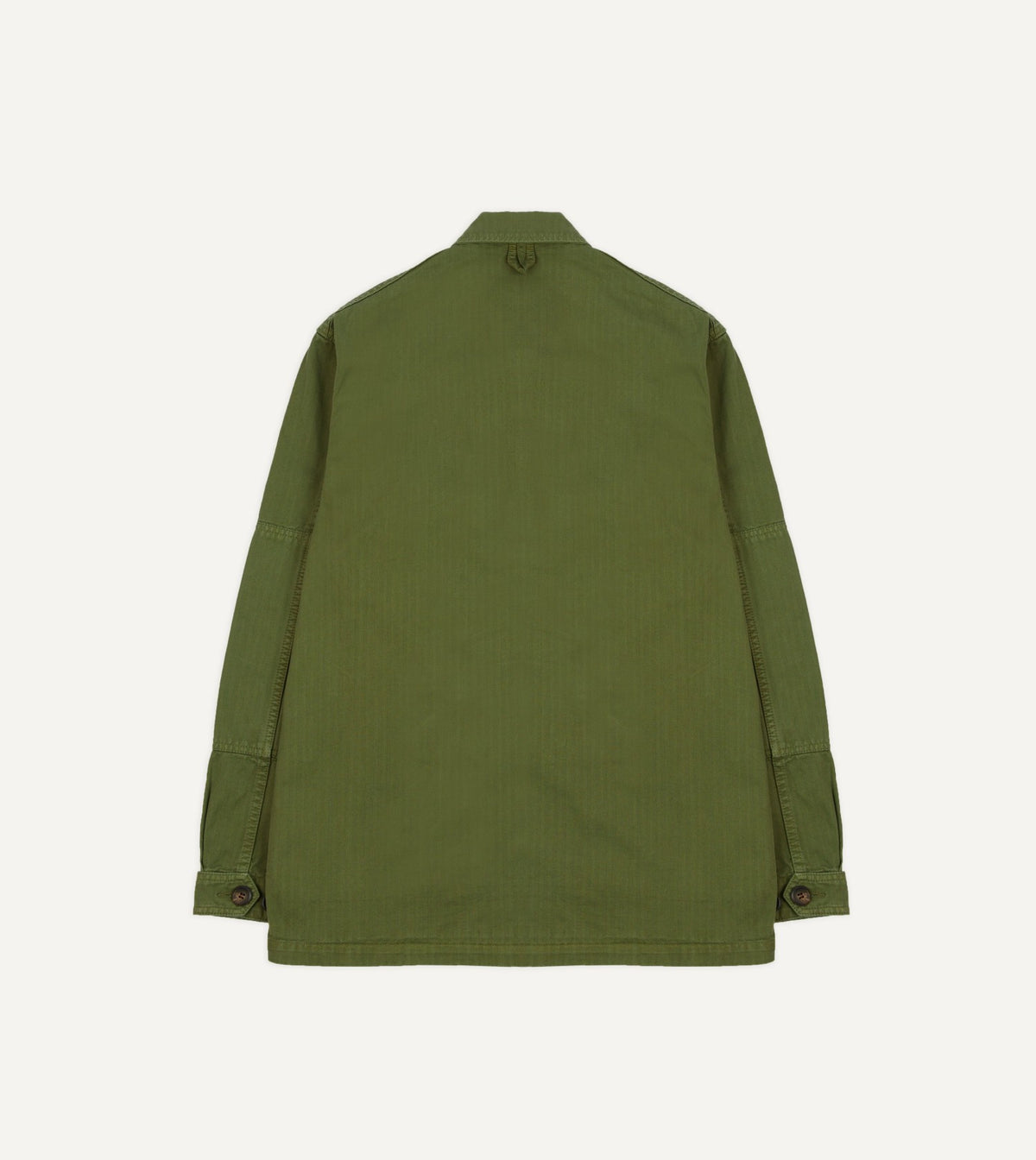 Drake's Olive Herringbone Cotton Jungle Jacket