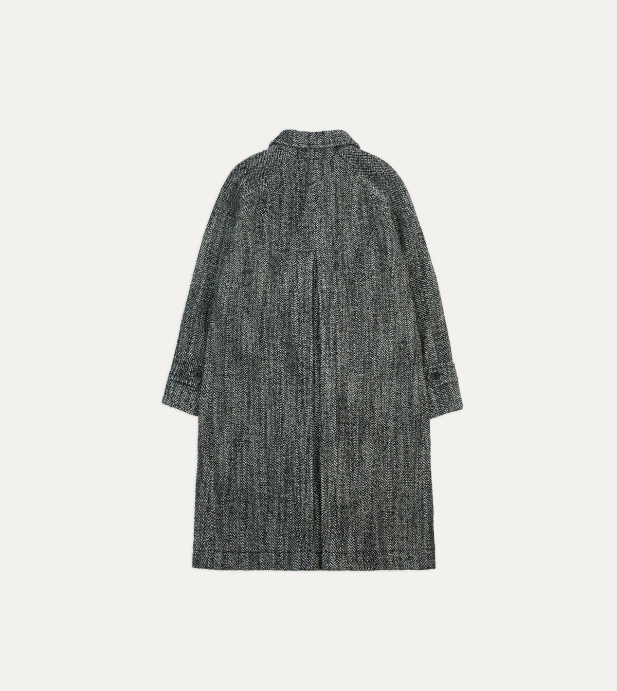 Drake's Salt and Pepper Wool Raglan Coat