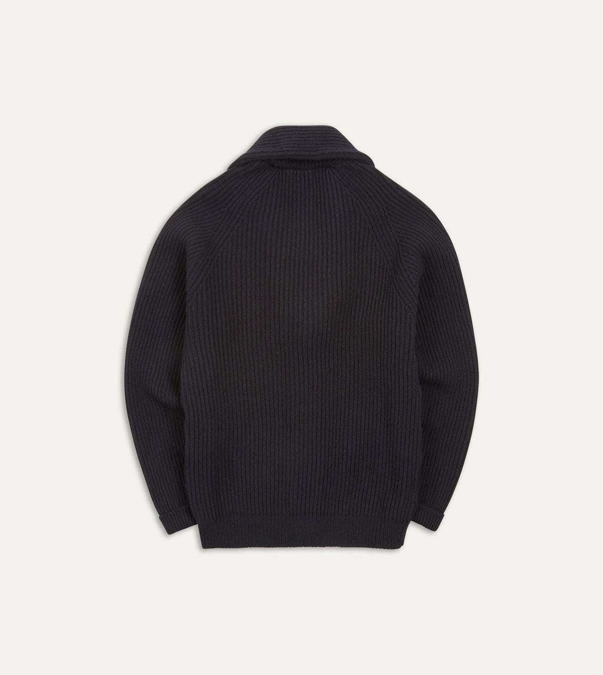 Drake's Navy Lambswool Shawl Collar Cardigan