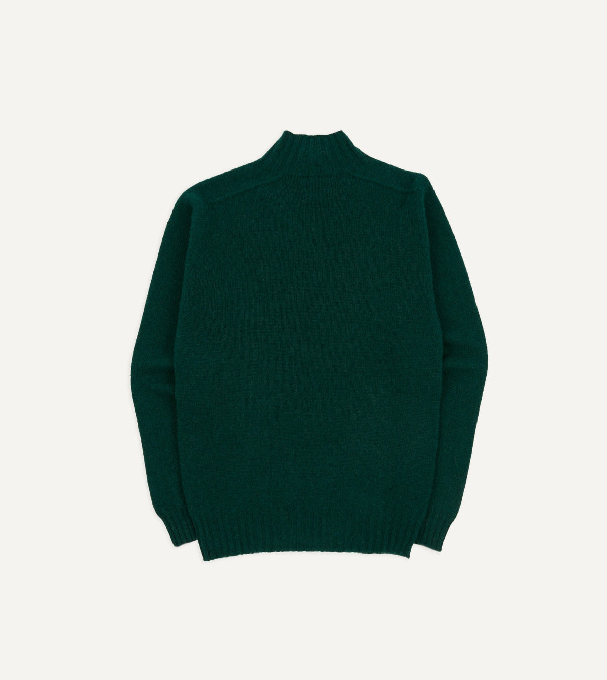 Drake's Green Brushed Shetland Mock Neck Jumper