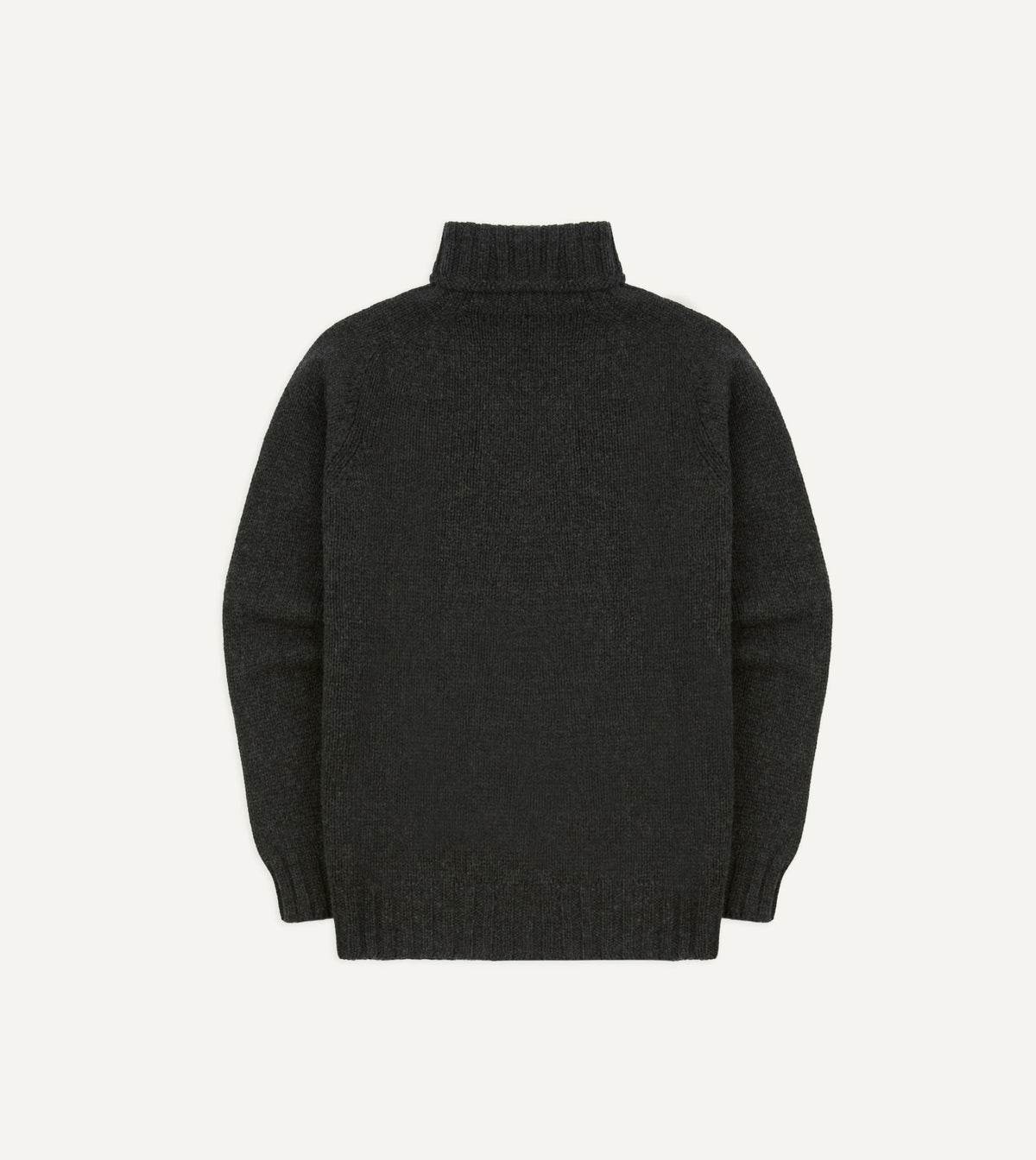 Drake's Charcoal Lambswool Submariner Roll Neck Jumper