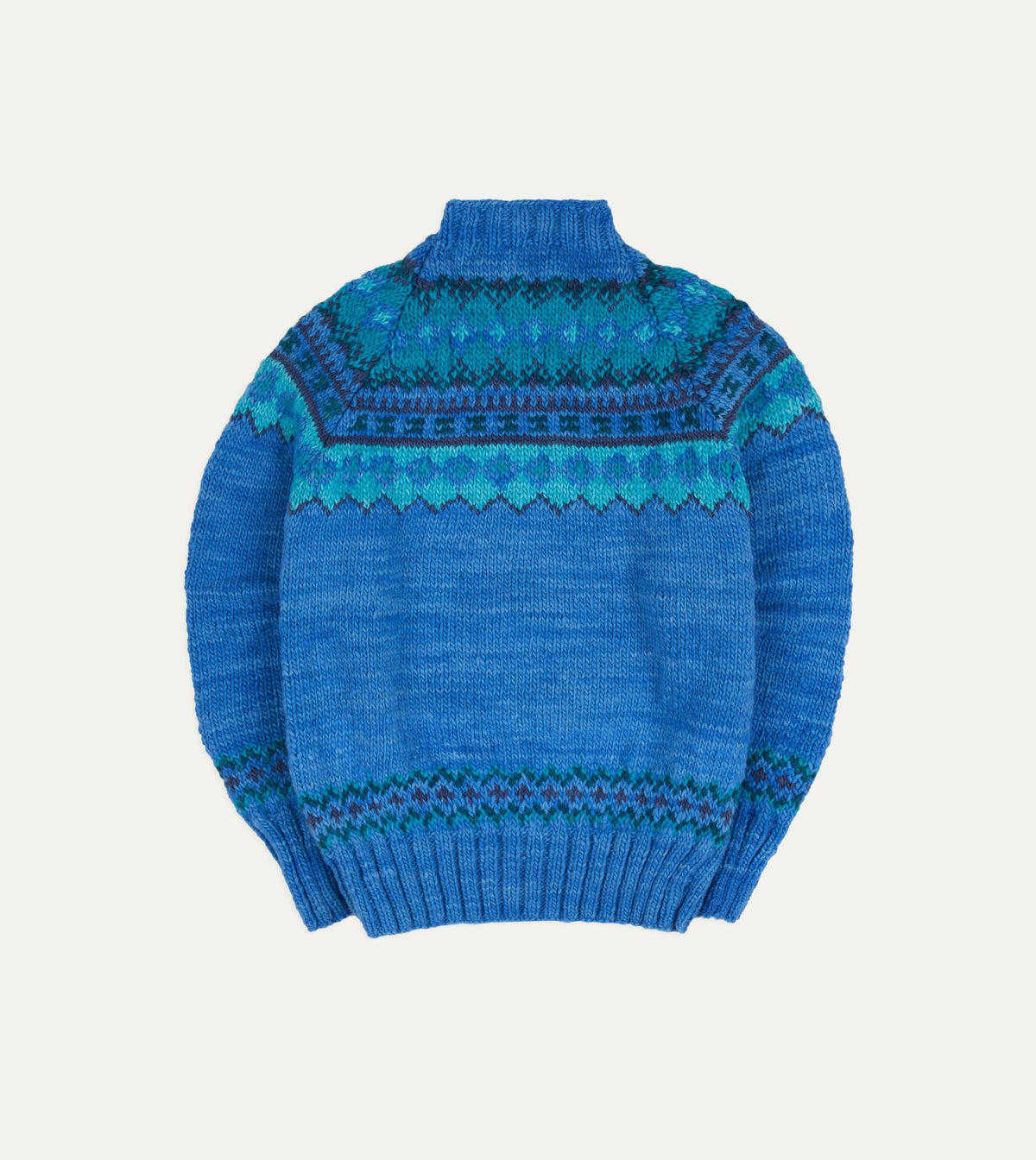 Drake's Chamula Blue Fairisle Merino Jumper