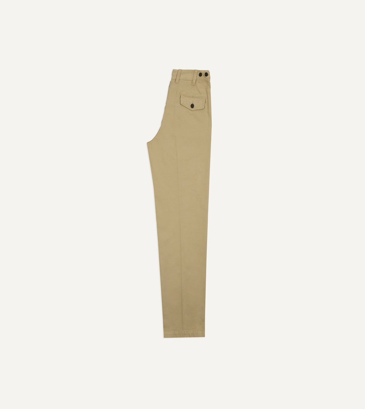 Drake's Sand Heavy Cotton Flat Front Chino