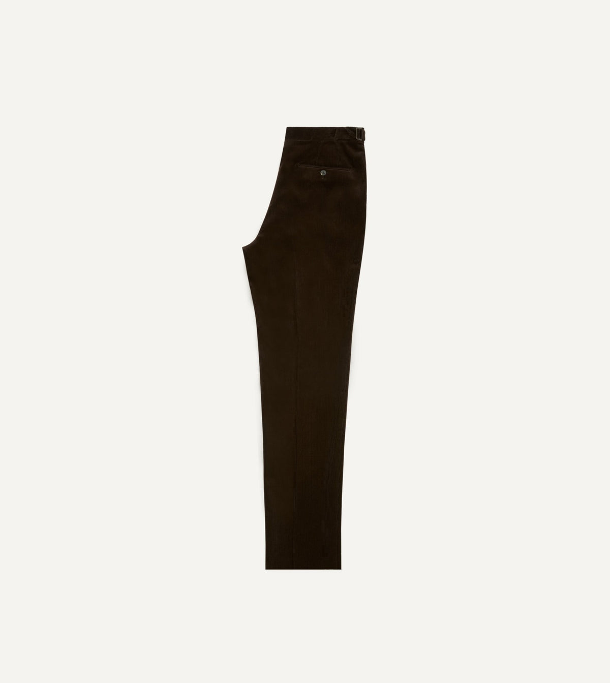 Drake's Brown Mid-Wale Corduroy Single Pleat Trouser