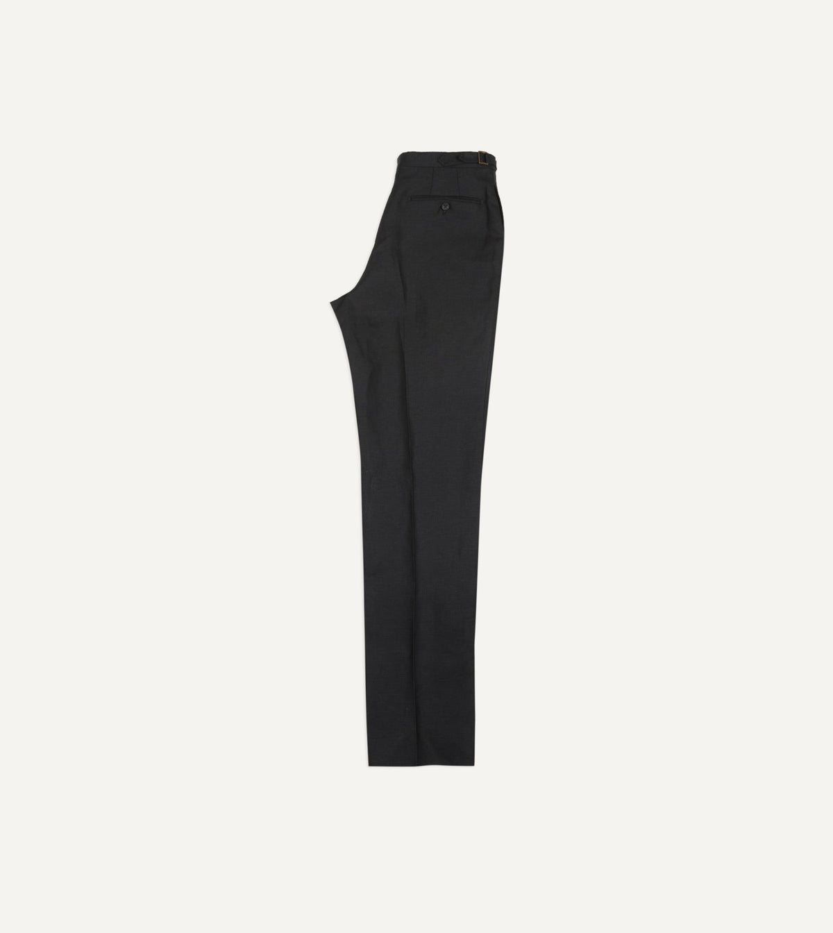 Drake's Black Irish Linen Single Pleat Trouser