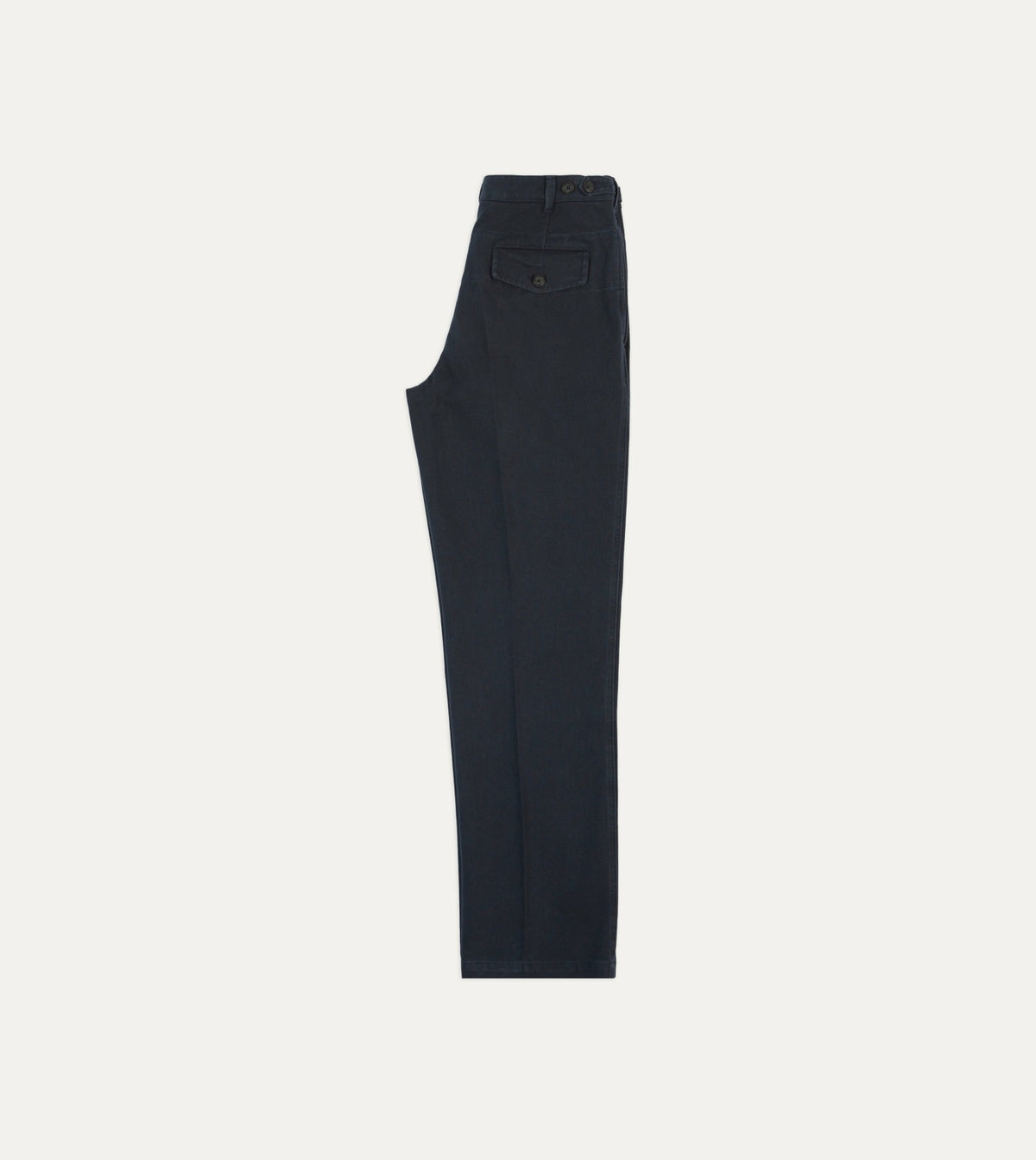 Drake's Dark Navy Heavy Cotton Twill Games Trousers