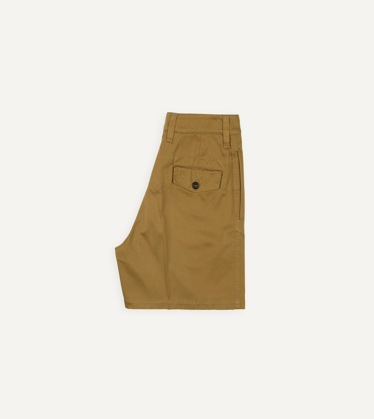 Drake's Khaki Cotton Wide Leg Double-Pleat Shorts