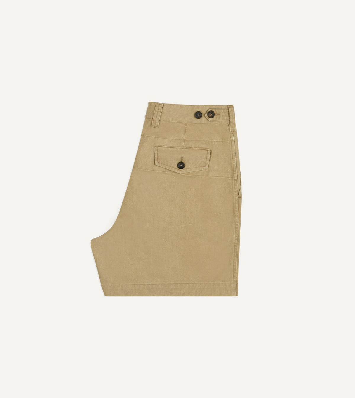 Drake's Beige Cotton Wide Leg Single-Pleat Shorts