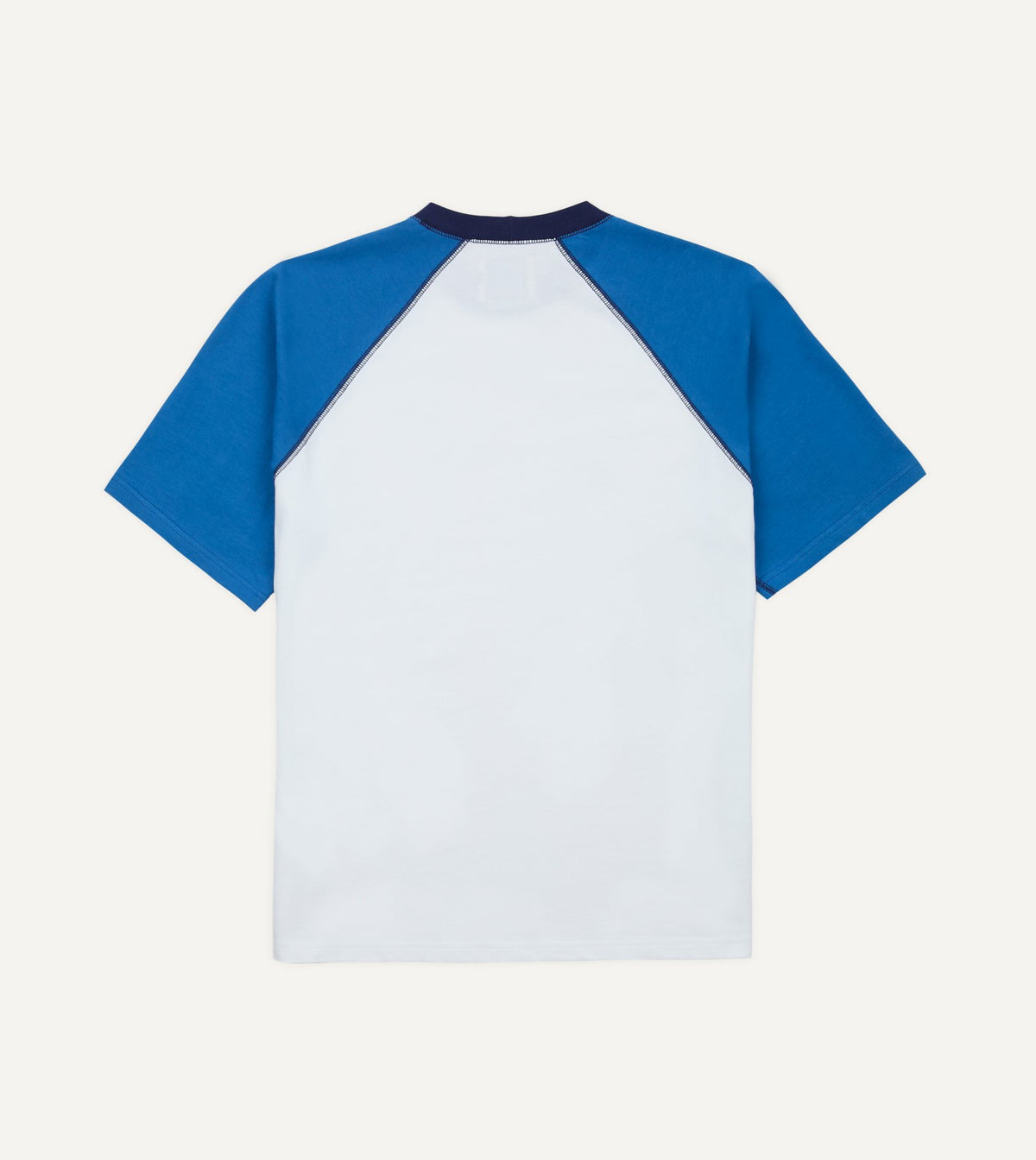 Drake's White and Blue Raglan Sleeve Hiking T-Shirt