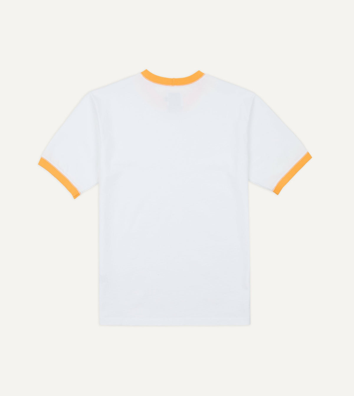 Drake's White and Yellow Tipped Ringer T-Shirt