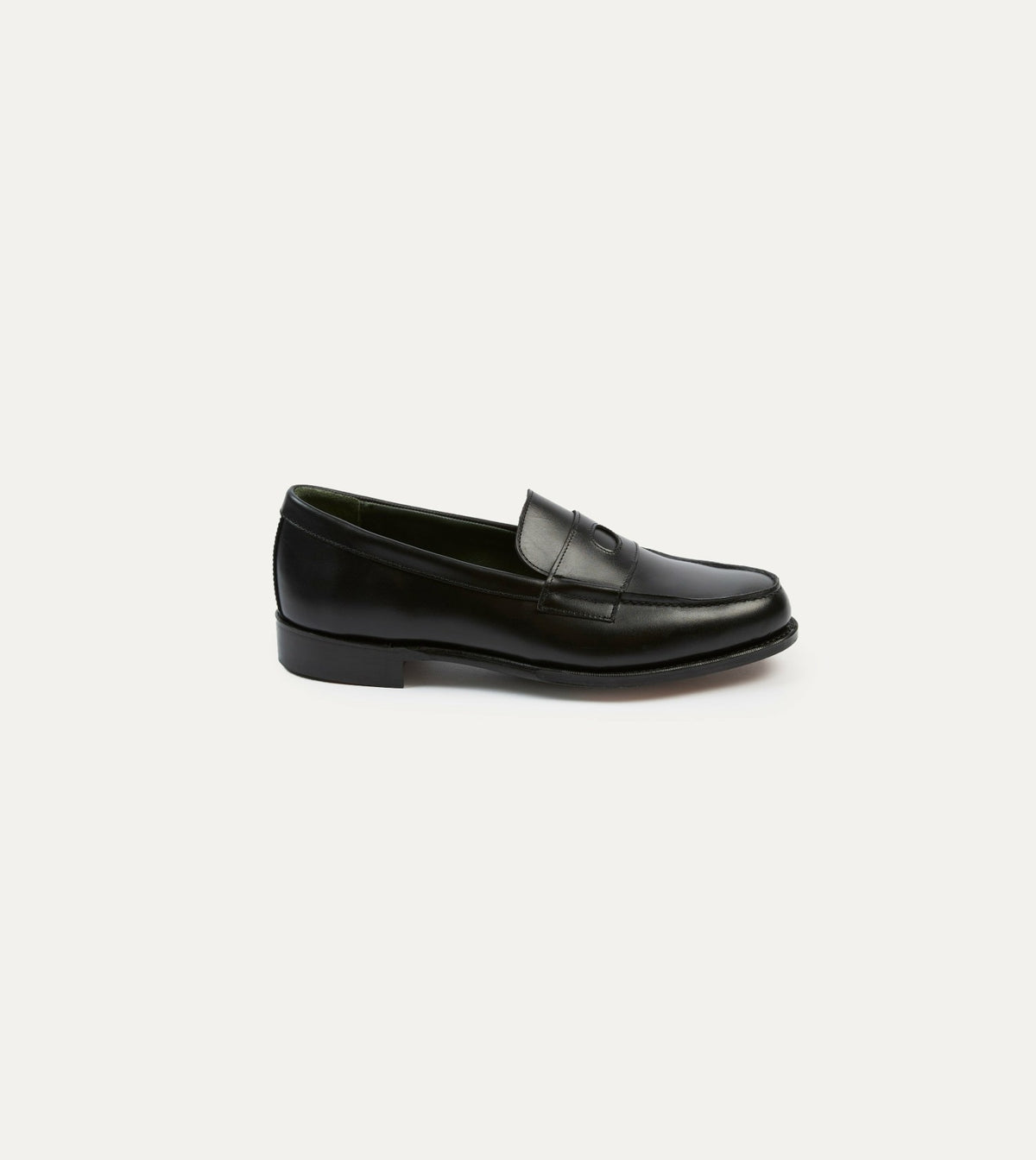 Drake's Black Calf Leather Charles Mk II Goodyear Welted Penny Loafer