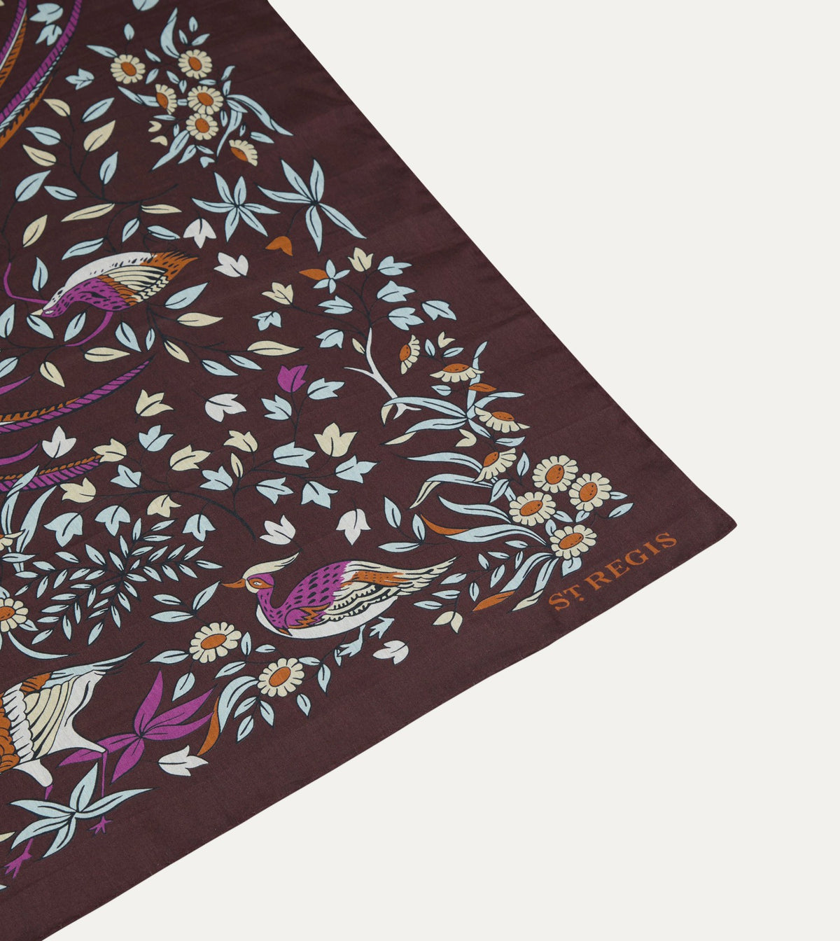 Drake's Drake’s for St. Regis Birds of Paradise Print Cotton-Silk Bandana