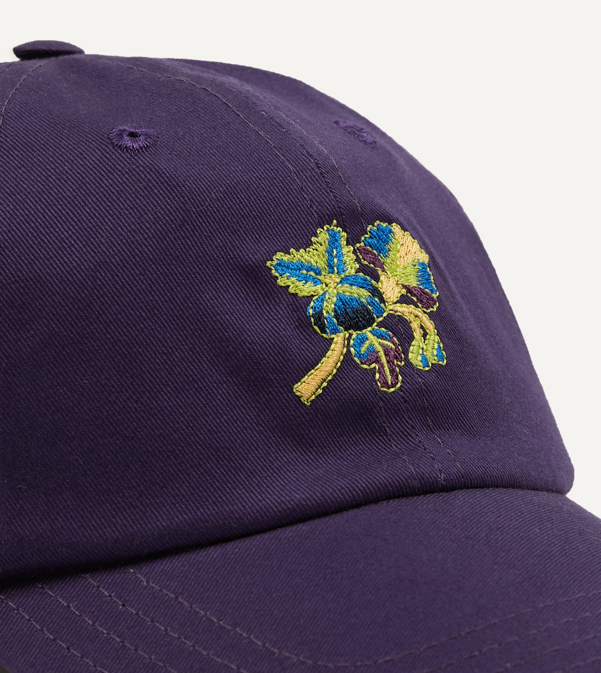 Drake's Purple 'Psycha Flower' Cotton Twill Baseball Cap