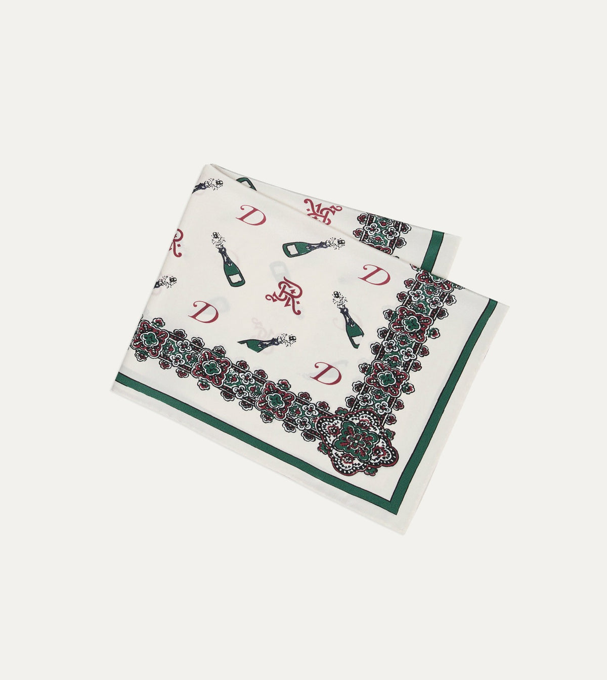 Drake's Drake’s for St. Regis Champagne Print Silk Pocket Square