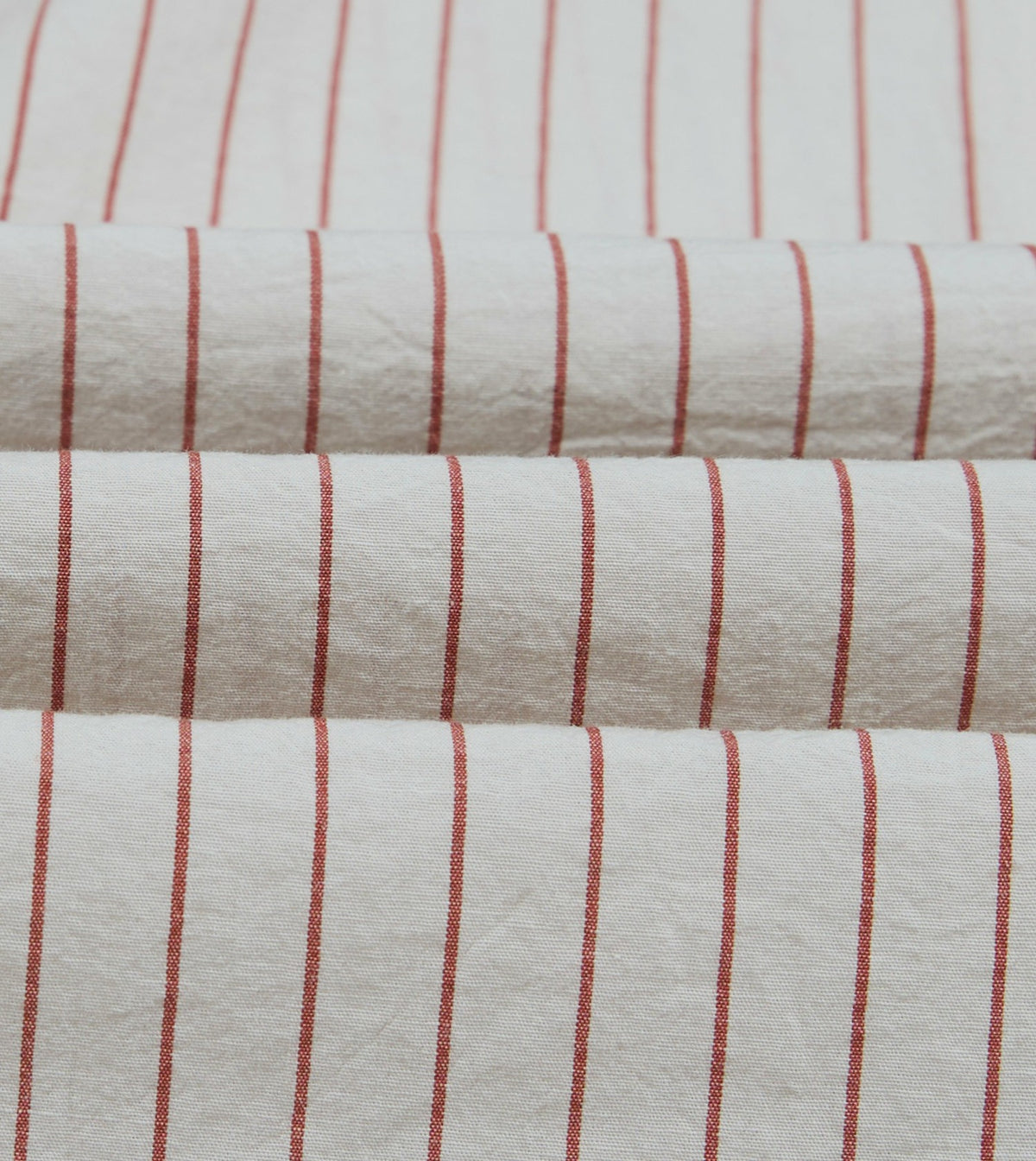Drake's Ecru and Red Pencil Stripe Linen-Cotton Long Point Collar Shirt