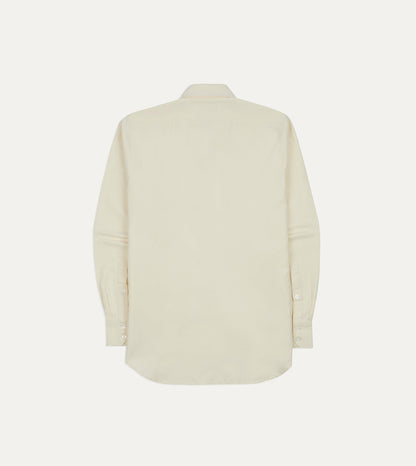 Drake's Ecru Cotton-Linen Two-Pocket Long Point Collar Work Shirt