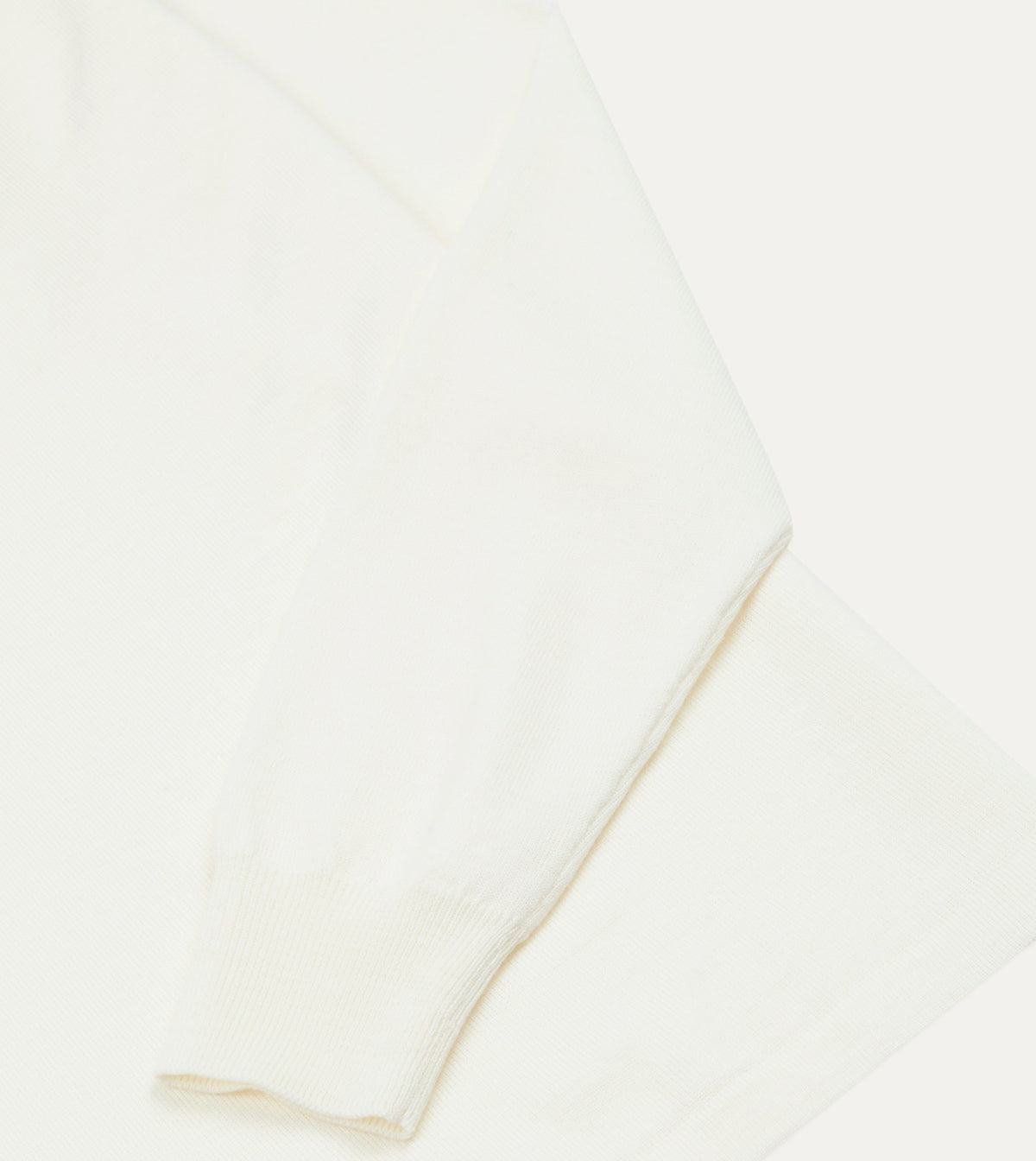 Drake's Ecru Merino Wool Knitted Rugby Shirt