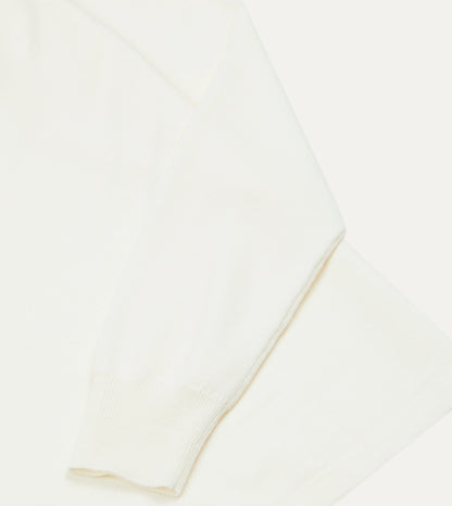 Drake's Ecru Merino Wool Knitted Rugby Shirt