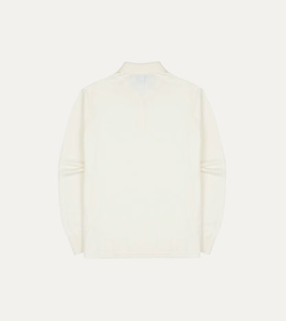 Drake's Ecru Merino Wool Knitted Rugby Shirt