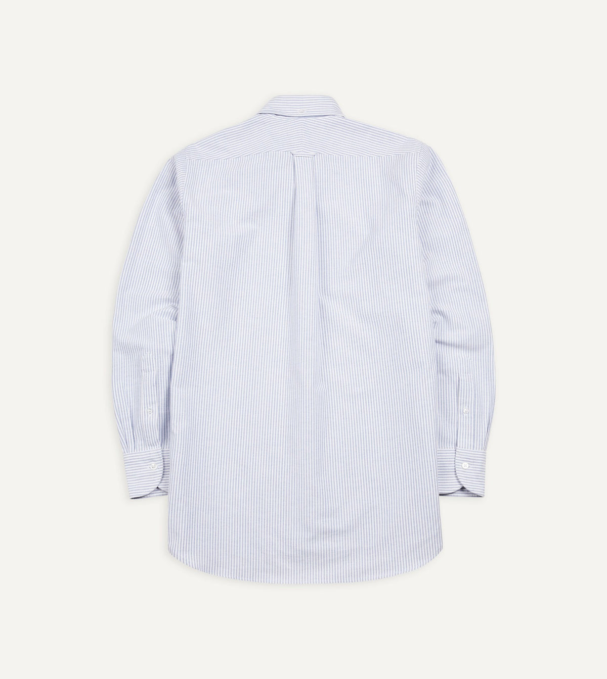 Drake's Blue Ticking Stripe Cotton Oxford Cloth Button-Down Shirt