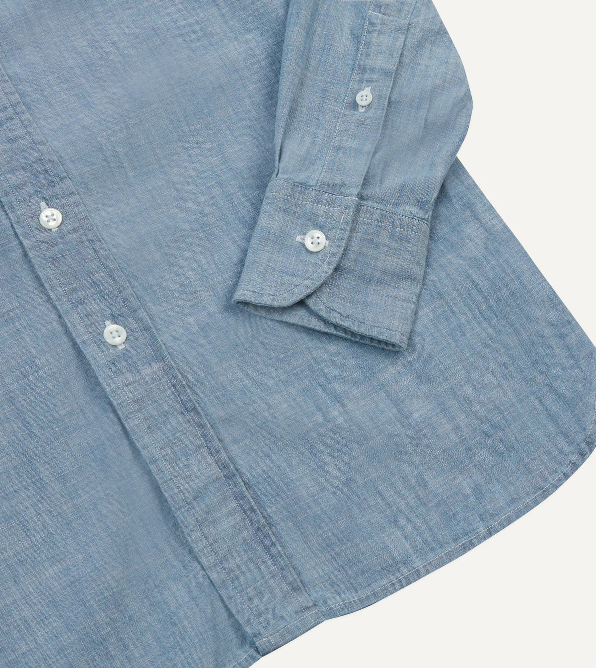 Drake's Light Blue Cotton Chambray Button-Down Shirt