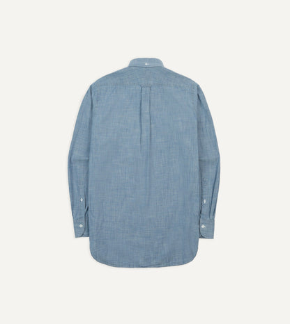 Drake's Light Blue Cotton Chambray Button-Down Shirt