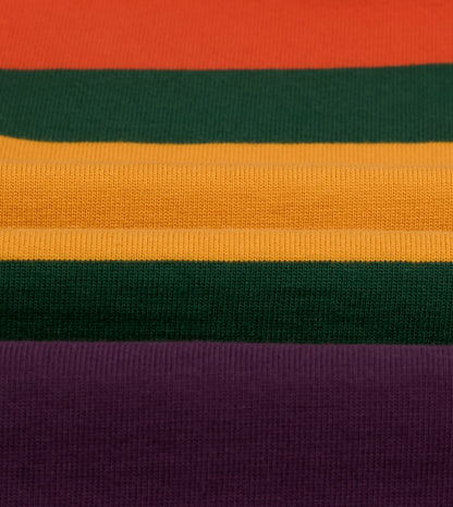 Drake's Red, Yellow and Purple Multi Stripe Cotton Rugby Shirt