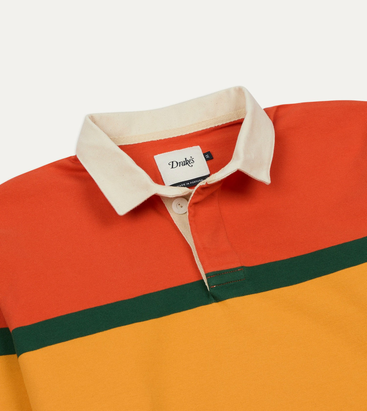 Drake's Red, Yellow and Purple Multi Stripe Cotton Rugby Shirt