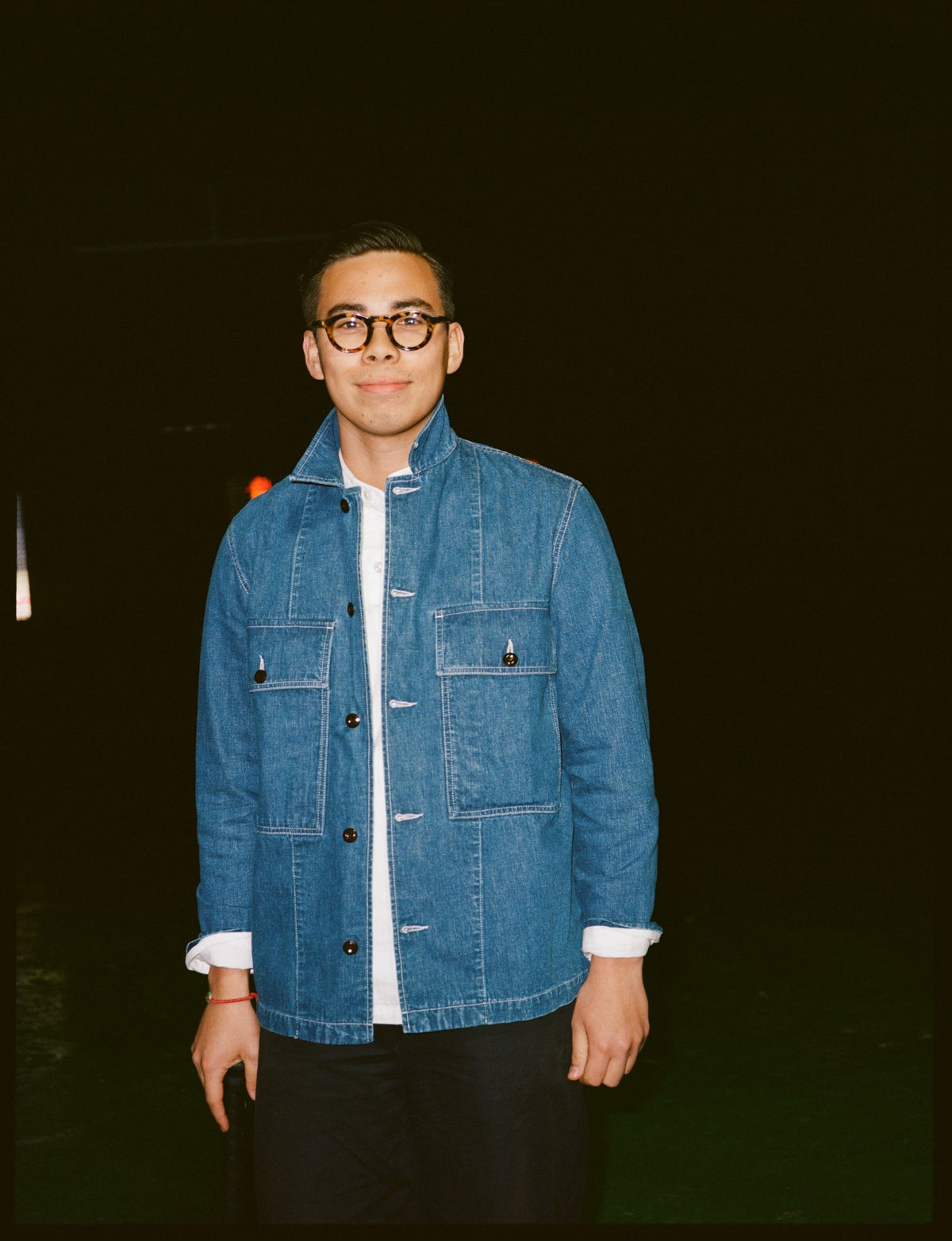 Drake's Stone Wash Selvedge Denim Field Shirt