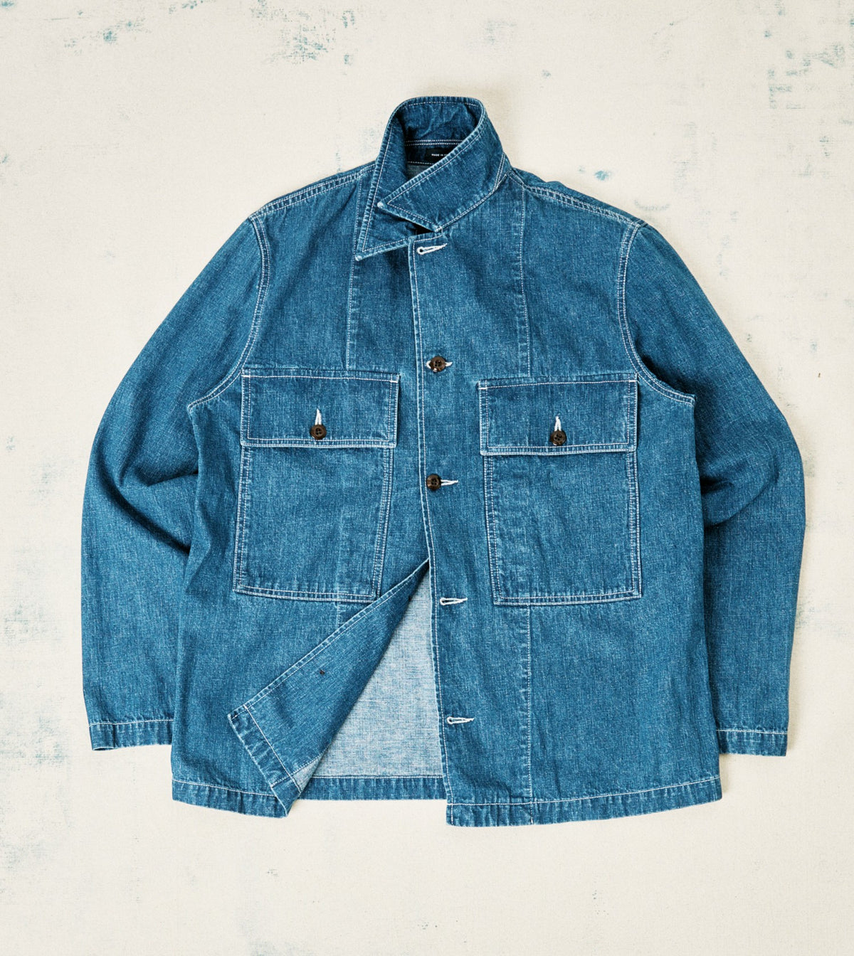 Drake's Stone Wash Selvedge Denim Field Shirt