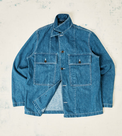 Drake's Stone Wash Selvedge Denim Field Shirt