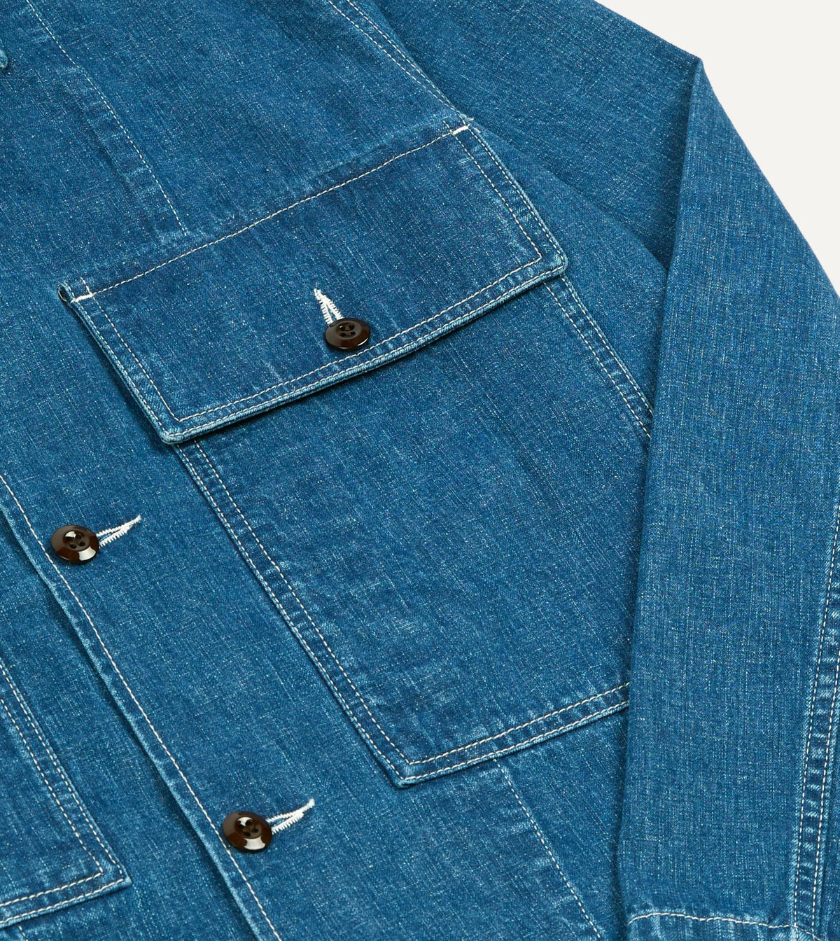 Drake's Stone Wash Selvedge Denim Field Shirt