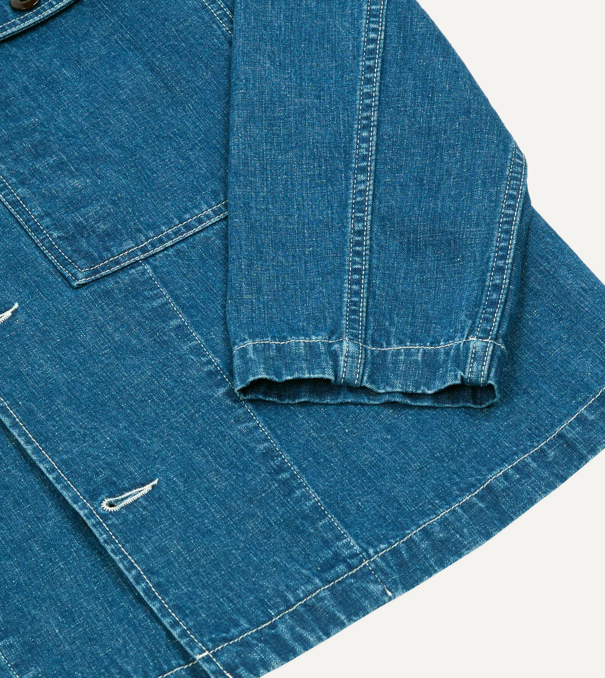 Drake's Stone Wash Selvedge Denim Field Shirt