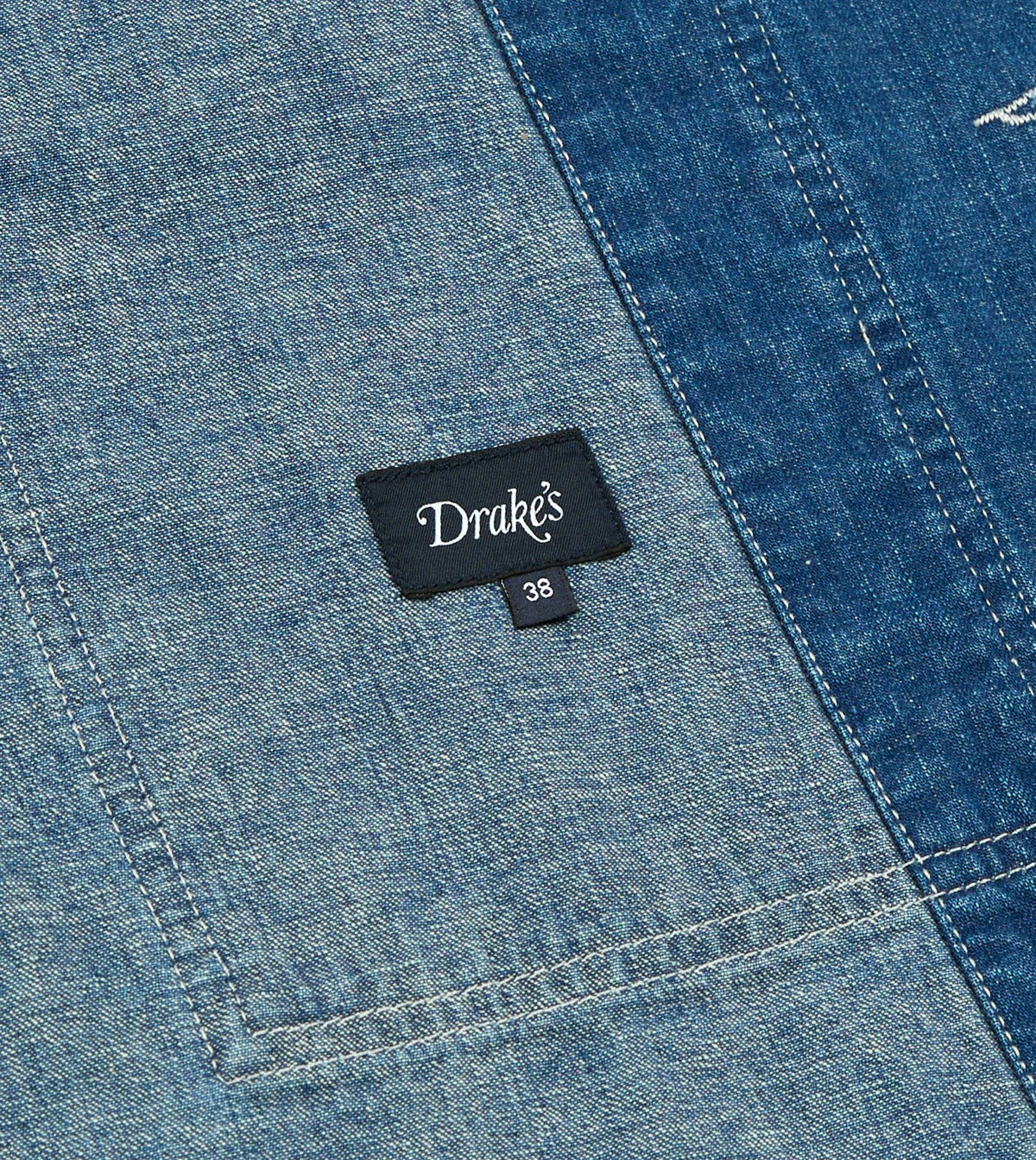 Drake's Stone Wash Selvedge Denim Field Shirt