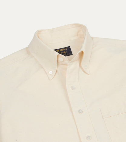 Drake's BEAMS F & Drake's Ecru Oxford Cotton Cloth Button-Down Shirt