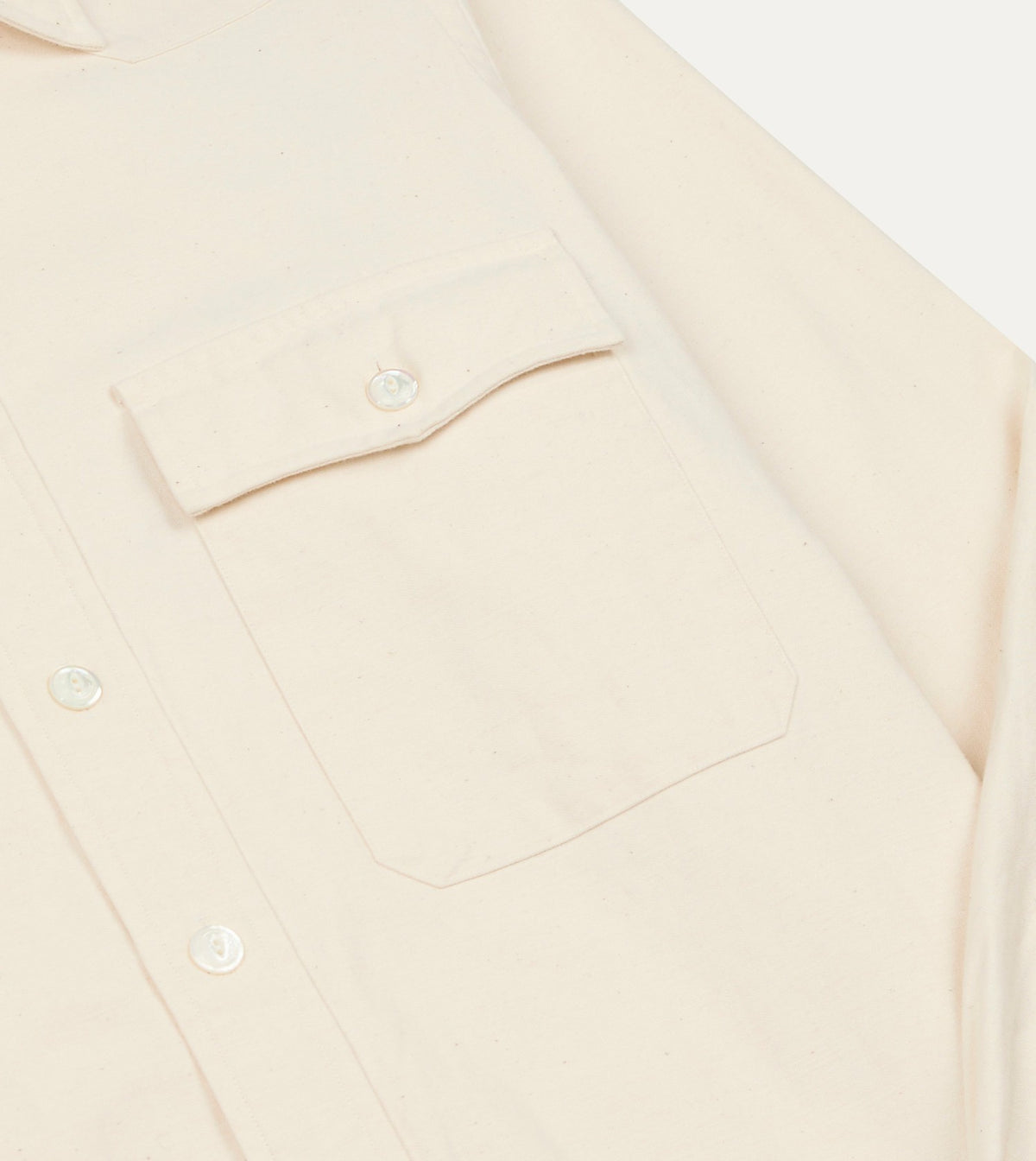 Drake's BEAMS F & Drake's Ecru Twill Two-Pocket Western Shirt