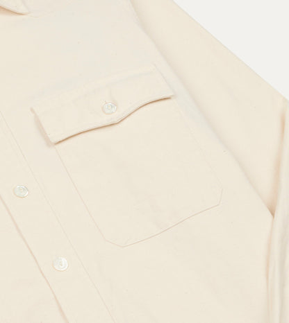 Drake's BEAMS F & Drake's Ecru Twill Two-Pocket Western Shirt