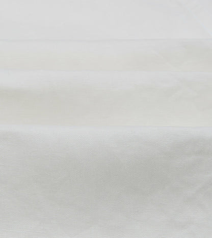 Drake's White Linen Two-Pocket Long Point Collar Work Shirt