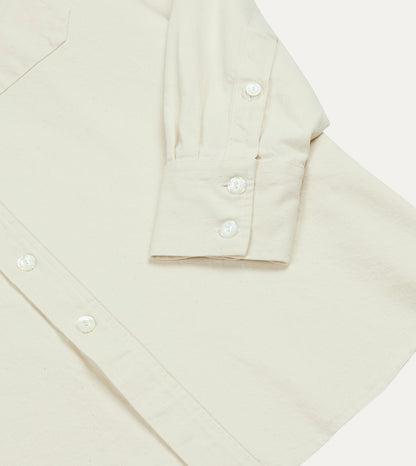 Drake's Ecru Denim Two-Pocket Western Shirt