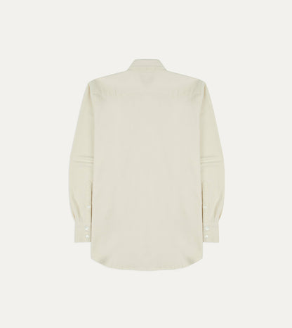 Drake's Ecru Denim Two-Pocket Western Shirt