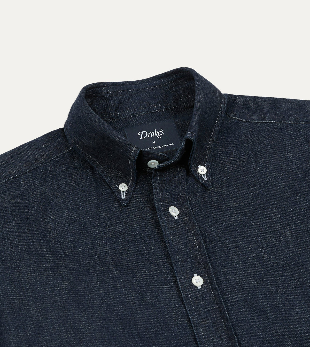 Drake's Indigo Rinse Denim Button-Down Shirt